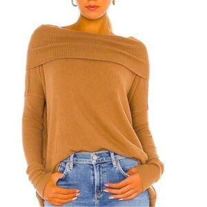 Free People Juicy Cowl Neck Sweater Women Color Canyon Moon Size M